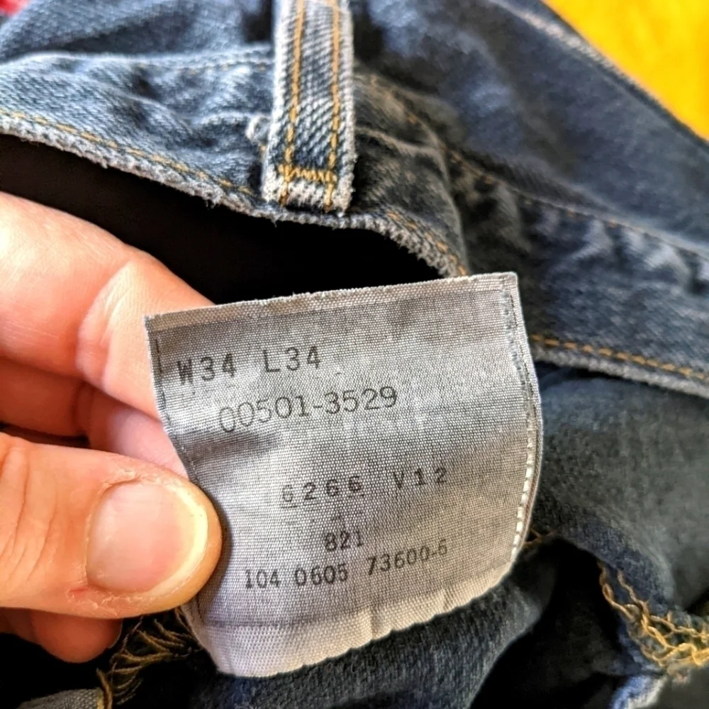 VINTAGE Levi's Button Fly Straight Leg Dark Wash 34x34